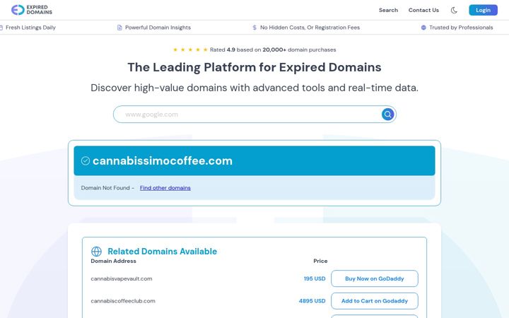 Screenshot of cannabissimocoffee.com