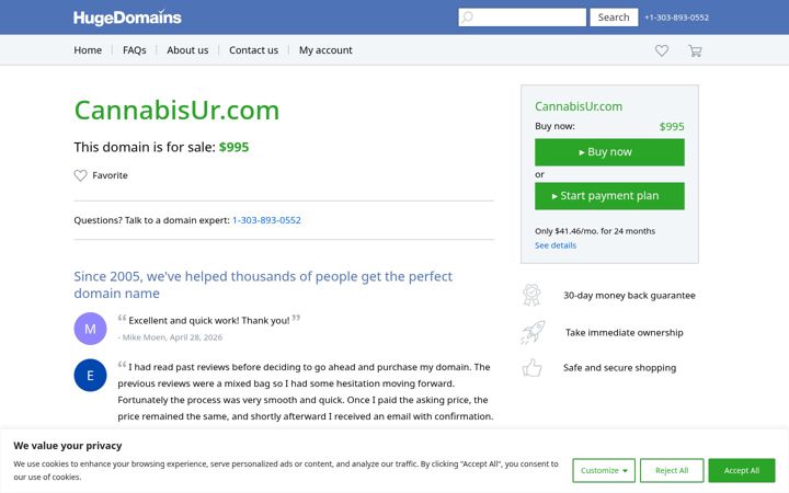 Screenshot of cannabisur.com