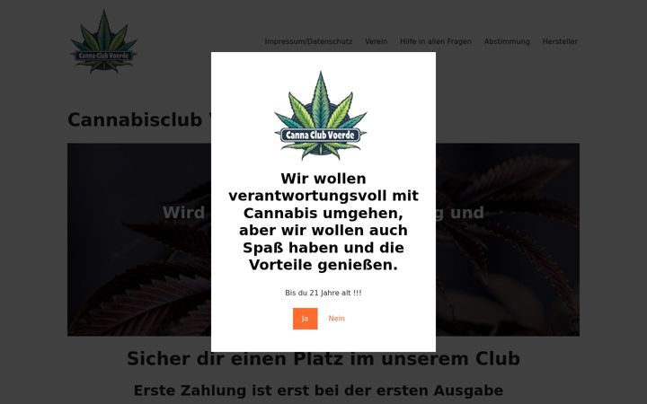 Screenshot of cannaclubvoerde.de