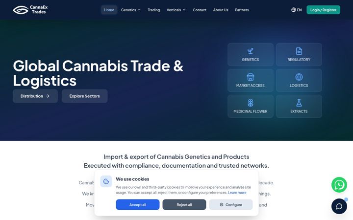 Screenshot of cannaextrades.com