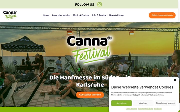 Screenshot ta' cannafestival.de