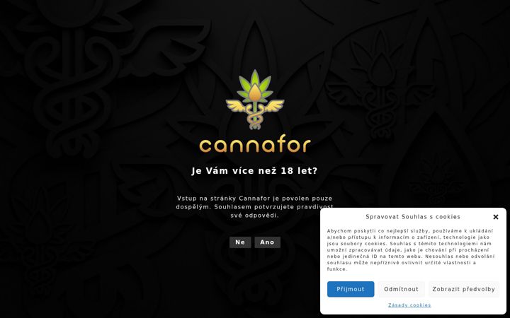 Screenshot ta' cannafor.cz