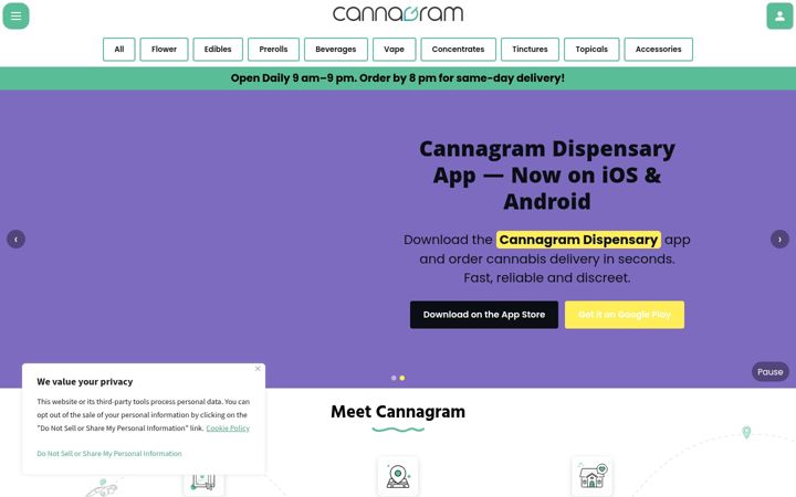 Screenshot of cannagram.com