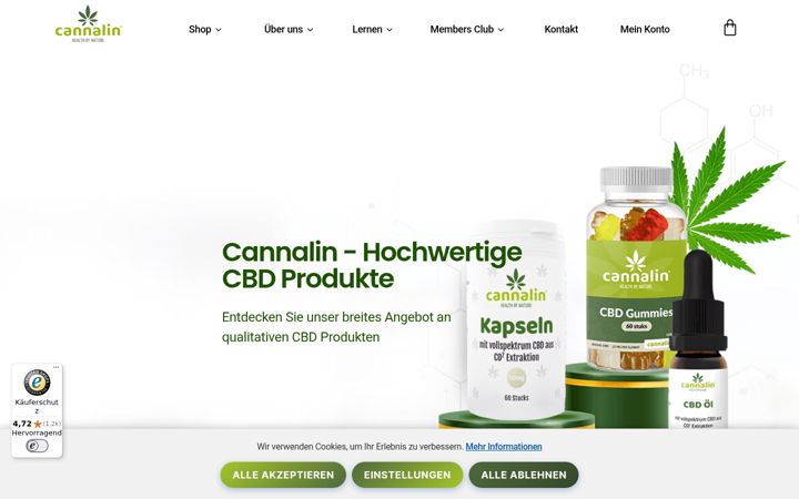 Screenshot of cannalin.de