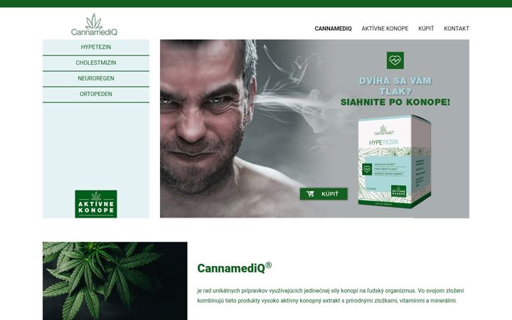 Screenshot of cannamediq.sk
