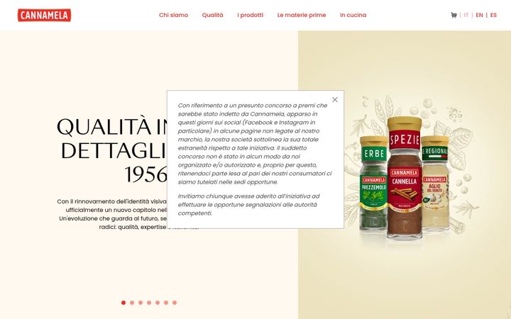 Screenshot stránky cannamela.it