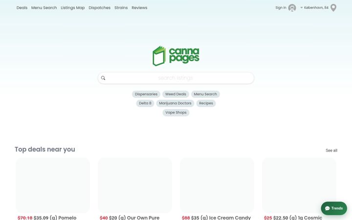 Ekrānuzņēmums no cannapages.com
