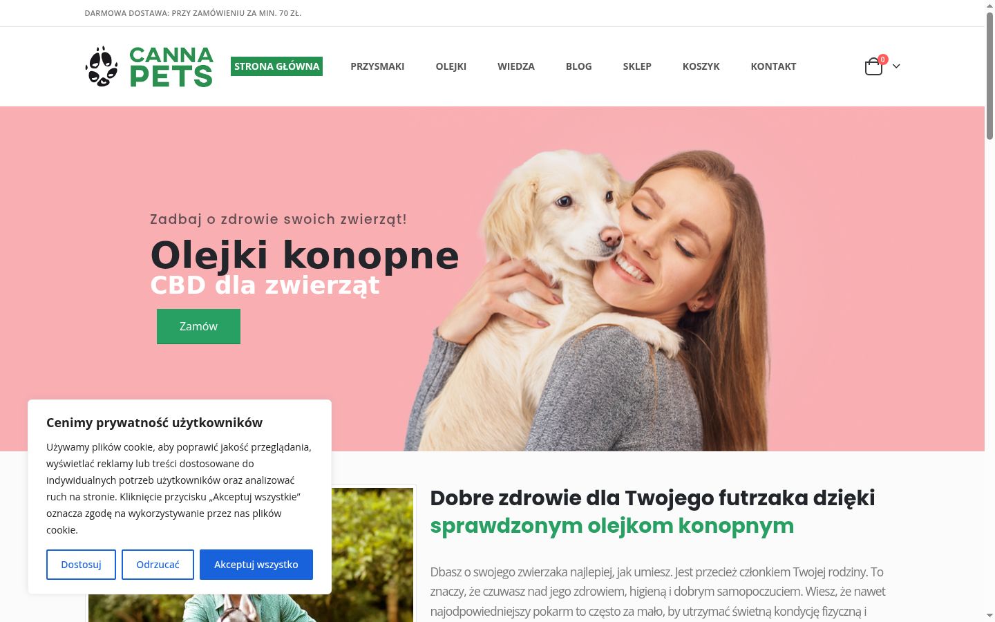 Zrzut ekranu banera zgody wyświetlanego przed jakąkolwiek interakcją