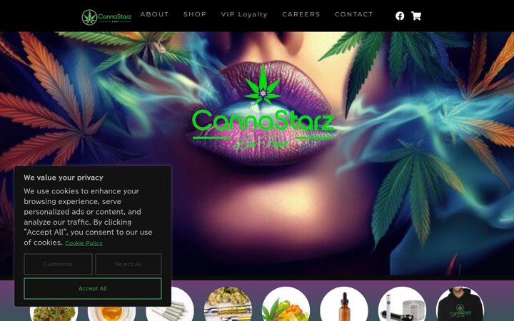 Screenshot of cannastarz.com