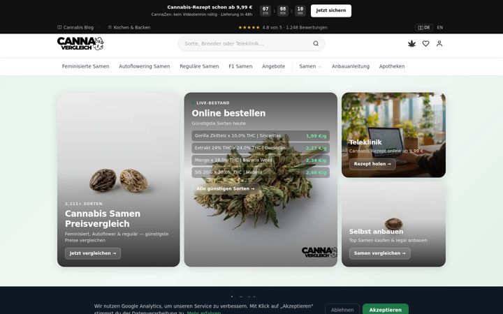 Screenshot of cannavergleich.com