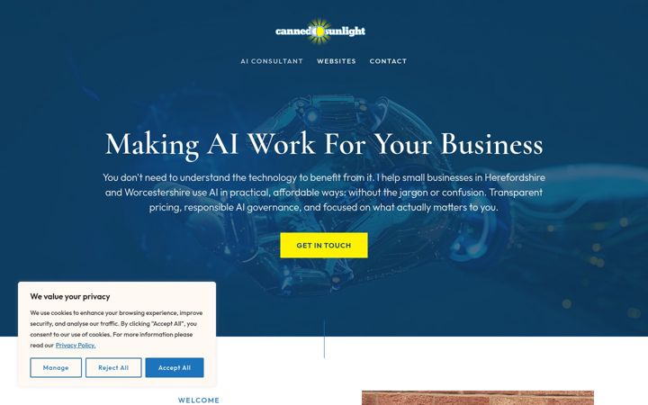 Screenshot of cannedsunlight.com