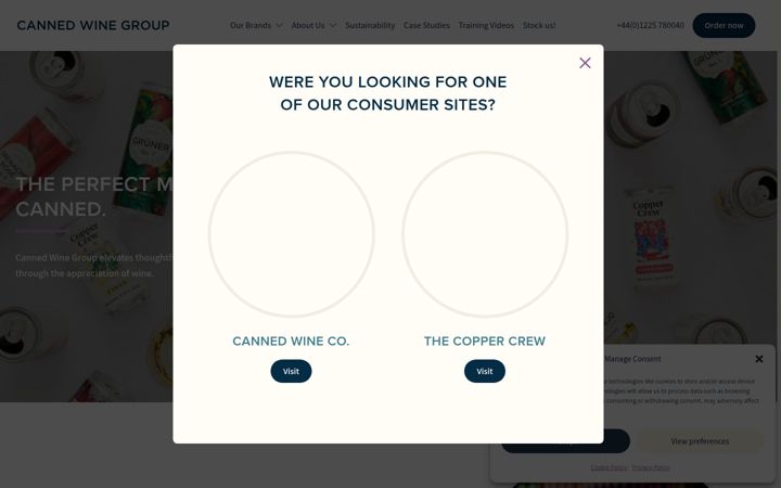 Screenshot of cannedwine.group