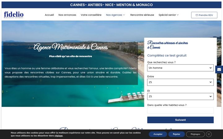 Screenshot of cannes-fidelio.fr