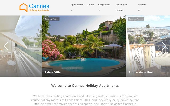 Screenshot of cannesholidayapartments.co.uk
