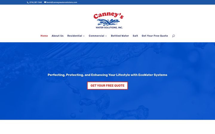 Screenshot of canneyswatersolutions.com