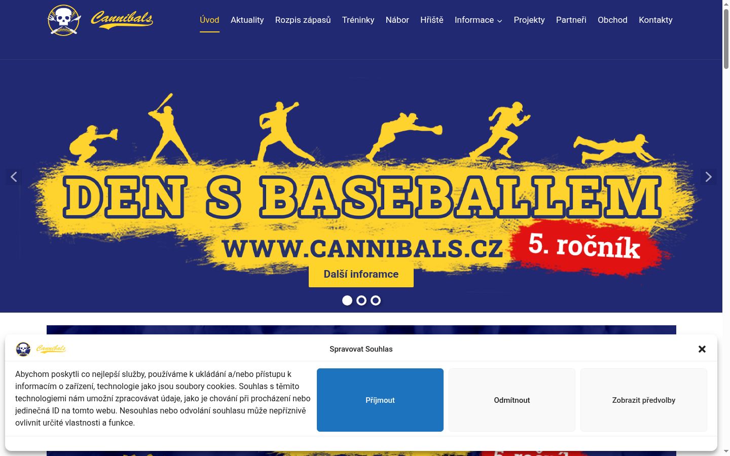 Snímka obrazovky banera súhlasu zobrazeného pred akoukoľvek interakciou
