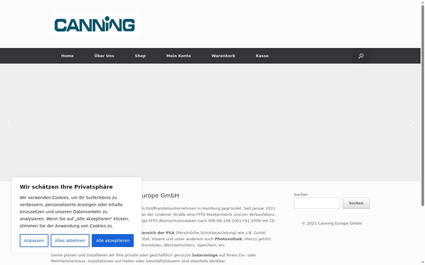 Screenshot van de toestemmingsbanner zoals getoond vóór enige interactie