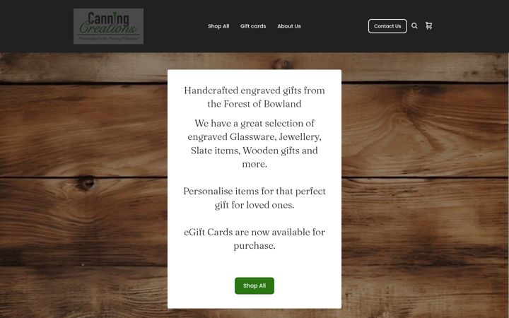 Screenshot of canningcreations.co.uk
