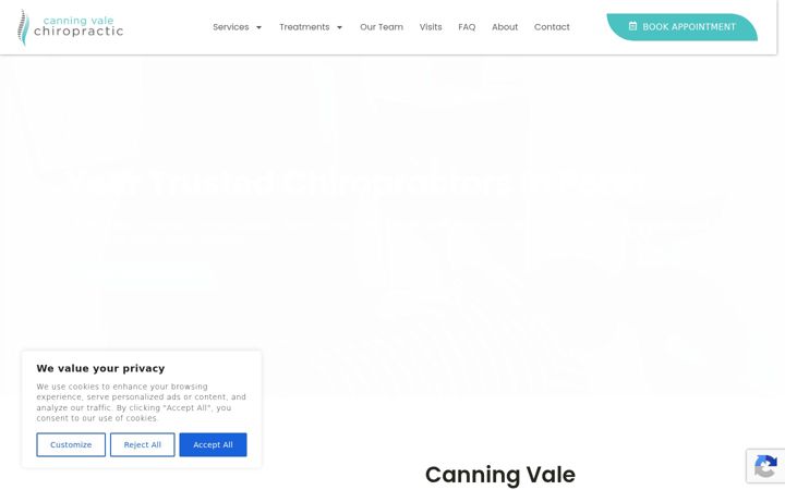 Captură de ecran a canningvalechiropractic.com.au