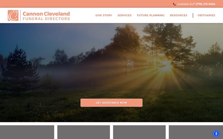 Screenshot of cannonclevelandfunerals.com