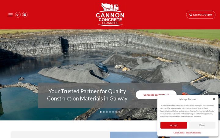 Screenshot of cannonconcreteproducts.com