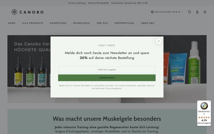 Screenshot of canobo.de