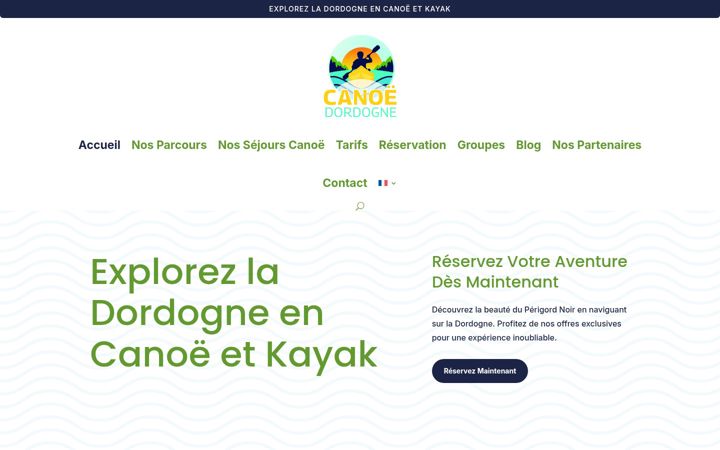 Zrzut ekranu canoe-dordogne.fr