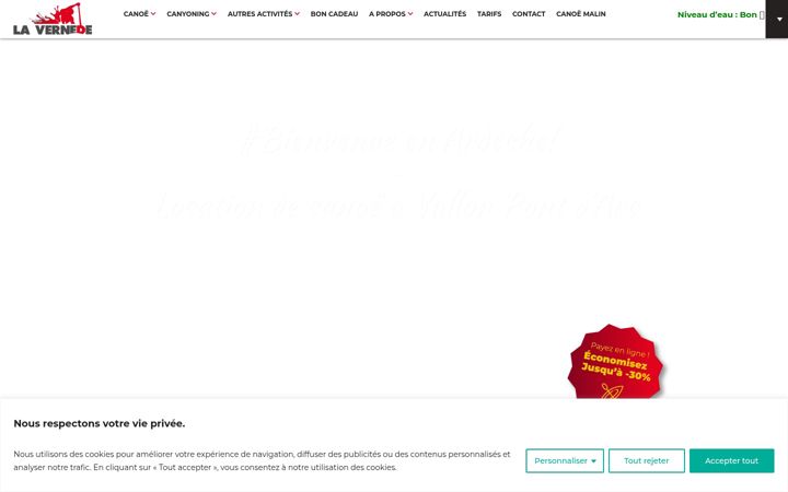 Screenshot of canoe-kayak-lavernede.com