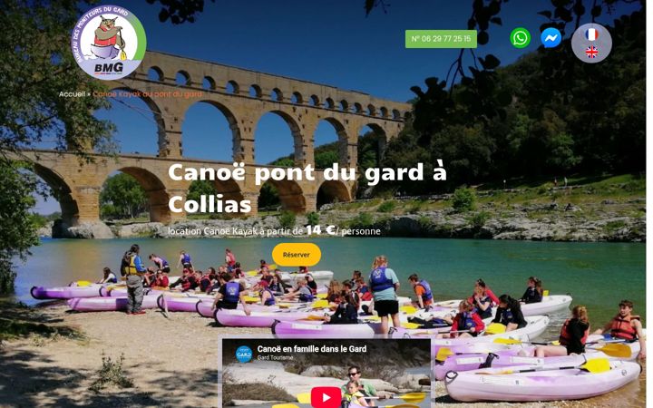 Screenshot of canoe-pont-du-gard-collias.com