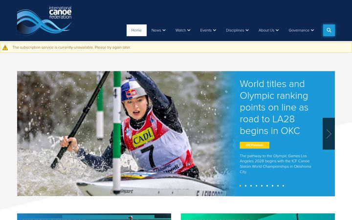 Screenshot of canoeicf.com