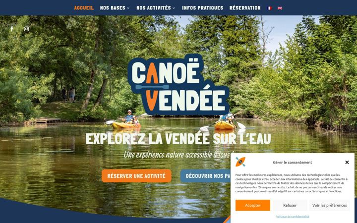 Zrzut ekranu canoevendee.fr