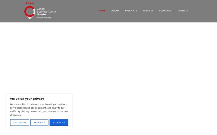 Screenshot of canonbusinesscentremunster.ie
