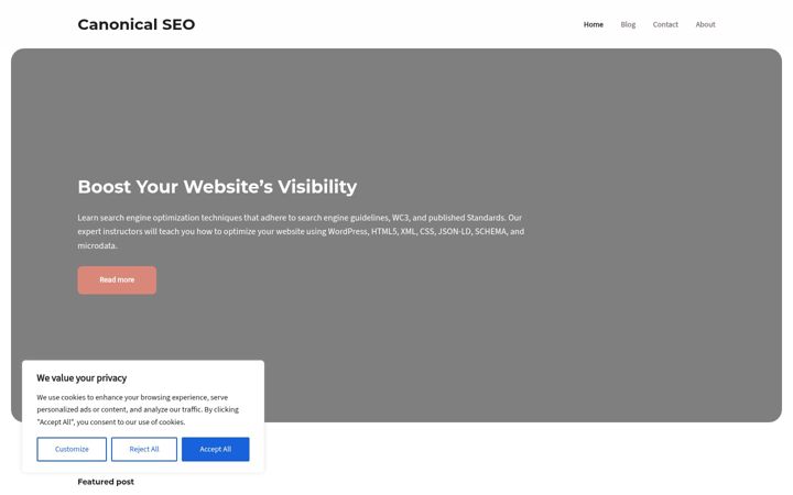 Screenshot of canonicalseo.net
