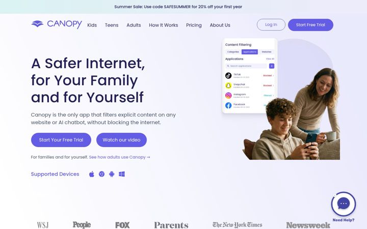 Screenshot von canopy.us