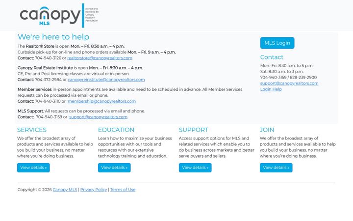 Screenshot of canopymls.com