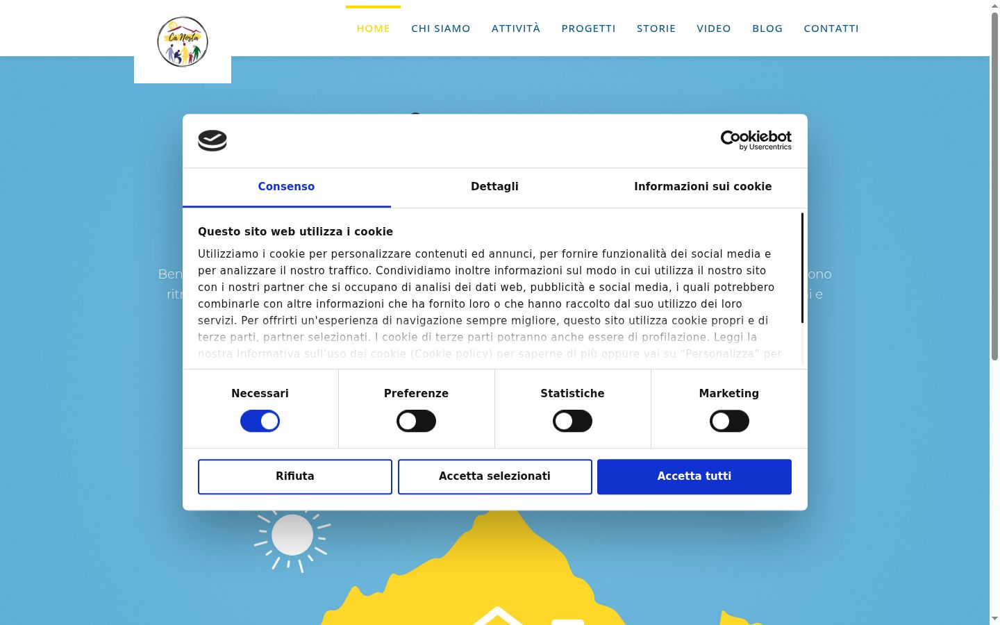 Captura de pantalla del banner de consentimiento mostrado antes de cualquier interacción