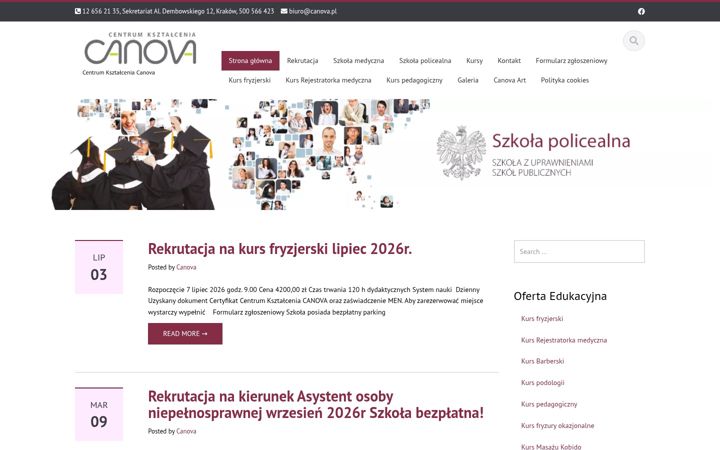 Captură de ecran a canova.pl