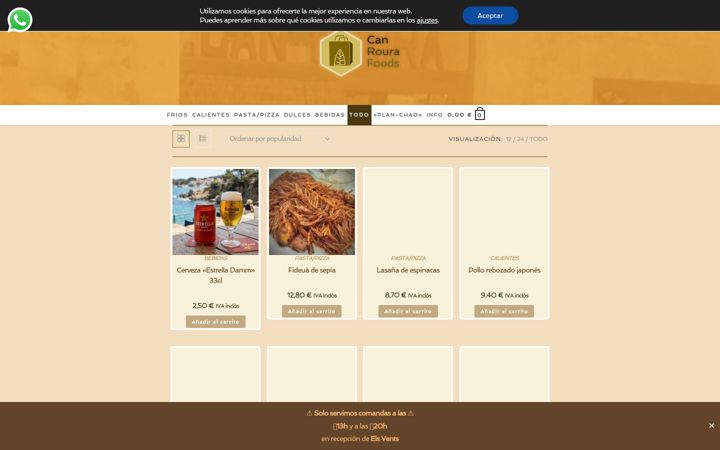 Screenshot of canrourafoods.com