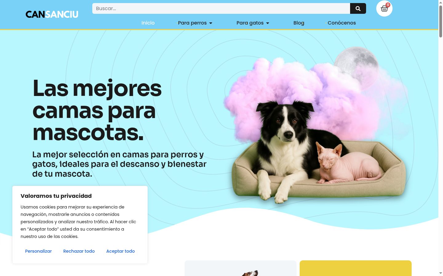 Screenshot del banner di consenso mostrato prima di qualsiasi interazione