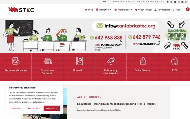 Snimka zaslona za cantabriastec.org