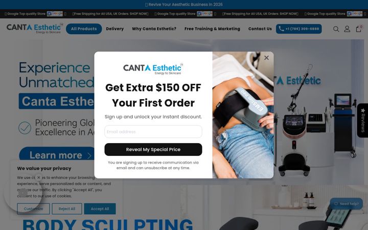 Screenshot of cantaesthetic.com