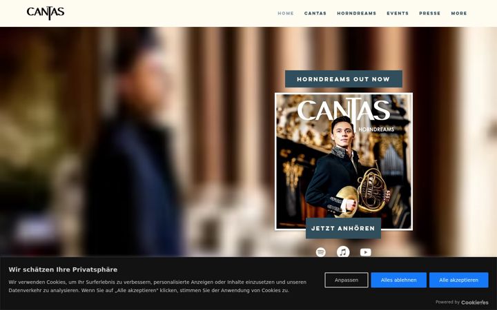 Screenshot of cantas-music.com
