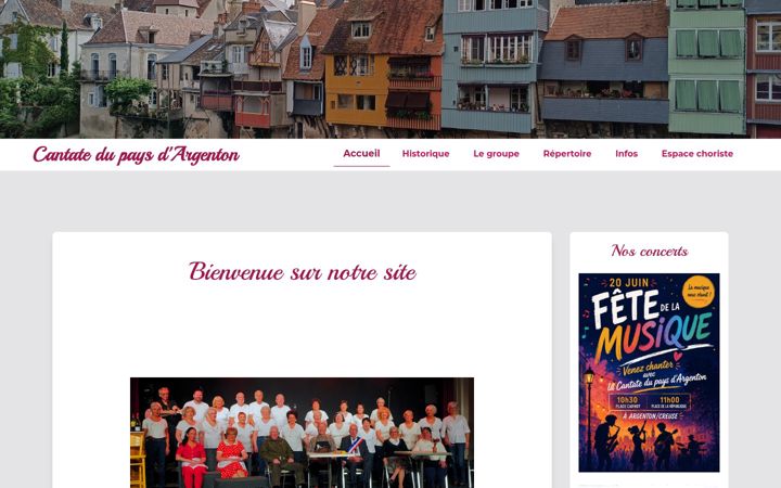 Screenshot of cantateargenton.fr