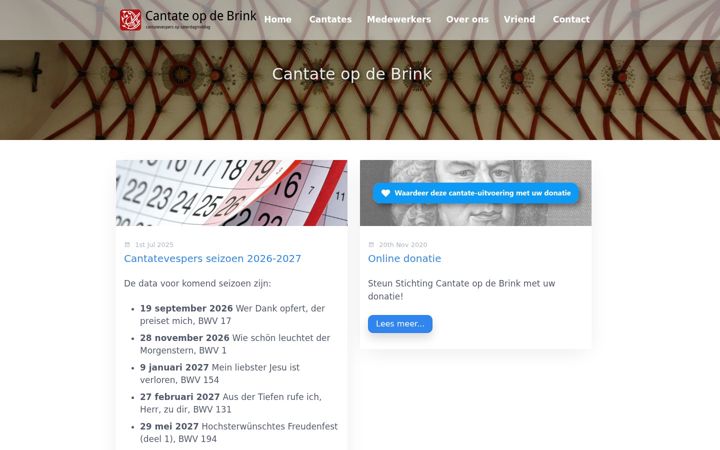Screenshot of cantateopdebrink.nl