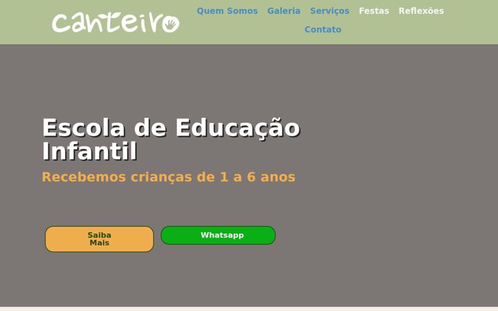 Screenshot of canteirobrincareaprender.com.br