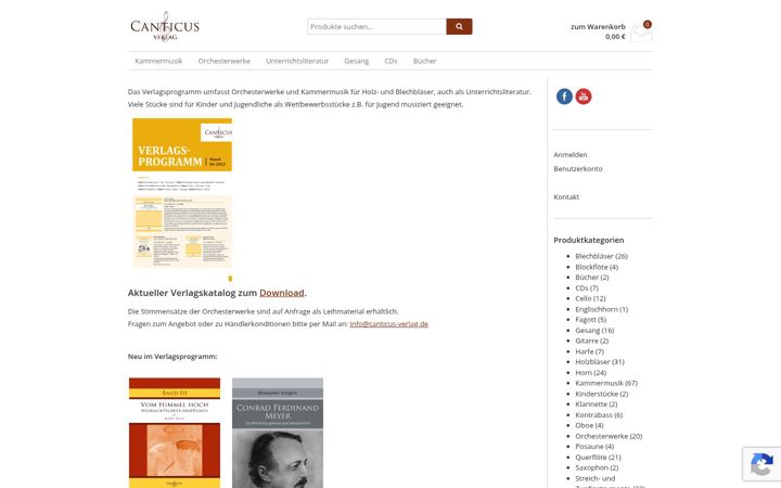 Screenshot ta' canticus-verlag.de