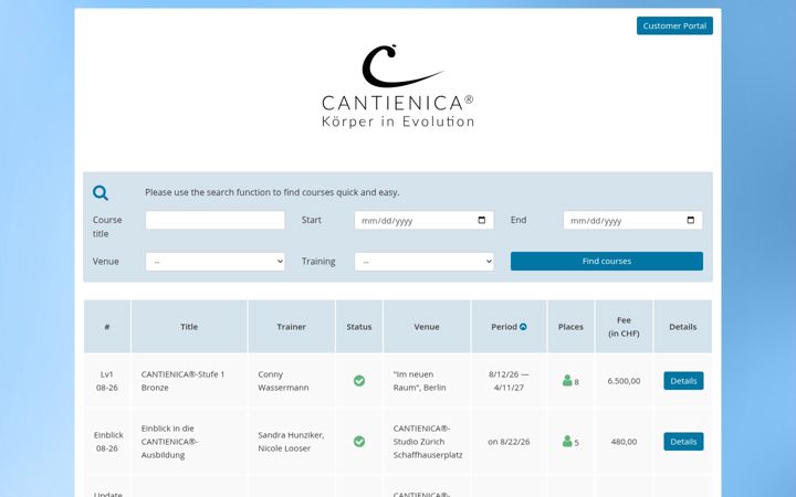Screenshot of cantienica-ausbildungen.com