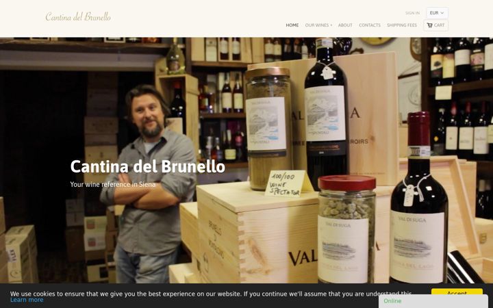 Screenshot of cantinadelbrunello.com