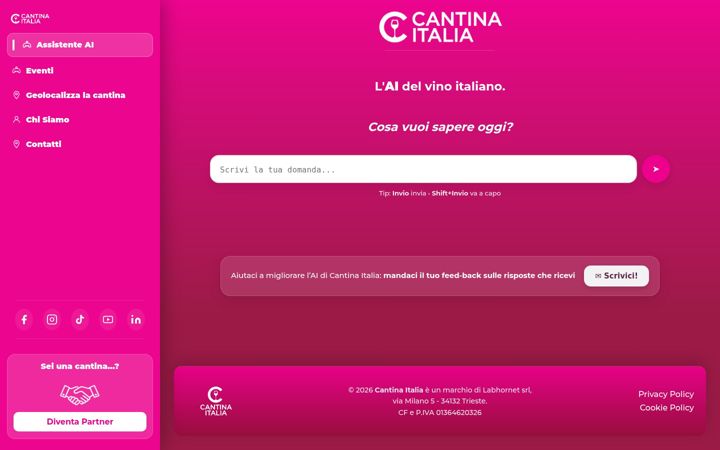 Screenshot of cantinaitalia.it