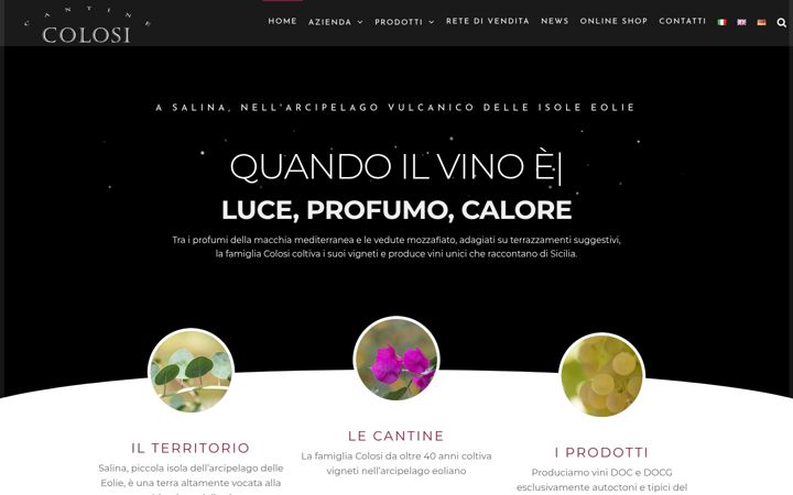 Snímek obrazovky cantinecolosi.it